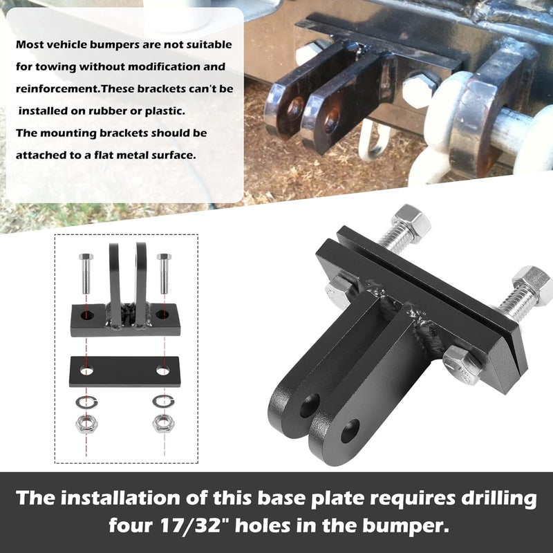 Sunluway Replace for Blue Ox BX88230 Universal Bolt-On Base Plate Tow Bar Adapter Bracket Kit for Blue Ox Tow Bars Flat Towing, General Purpose Adapter Kit Fits Most Vehicles, Heavy Duty 5000 lbs Rated - Image 4